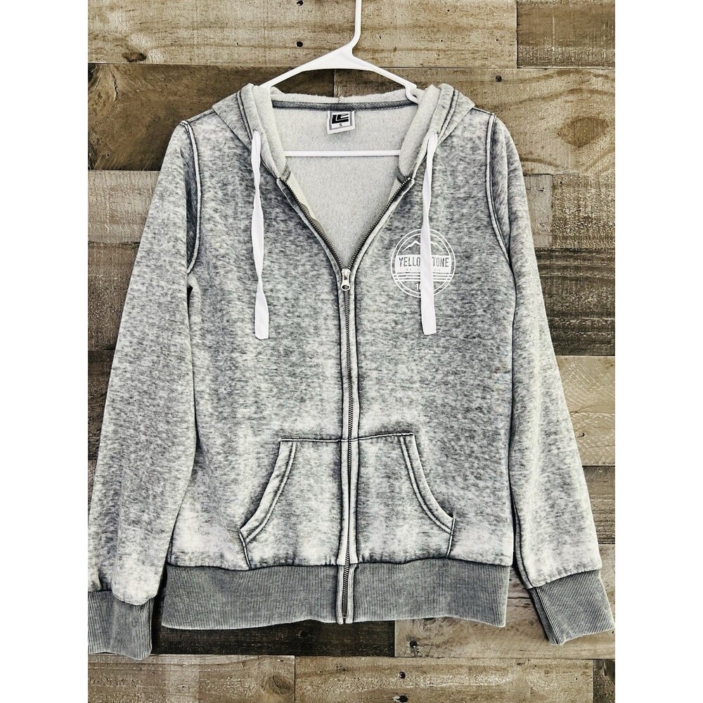 LE Yellowstone Lightweight Super Soft Gray Zip up Hoodie Womens Size Small